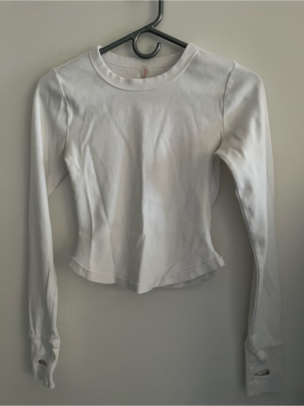 Free People Movement Long Sleeve Crop Top Small White